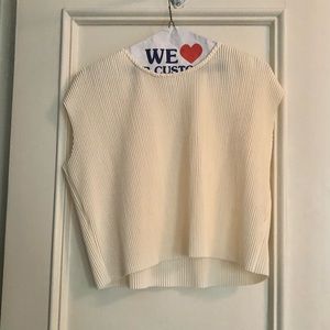 Monki Cropped Blouse in Beige